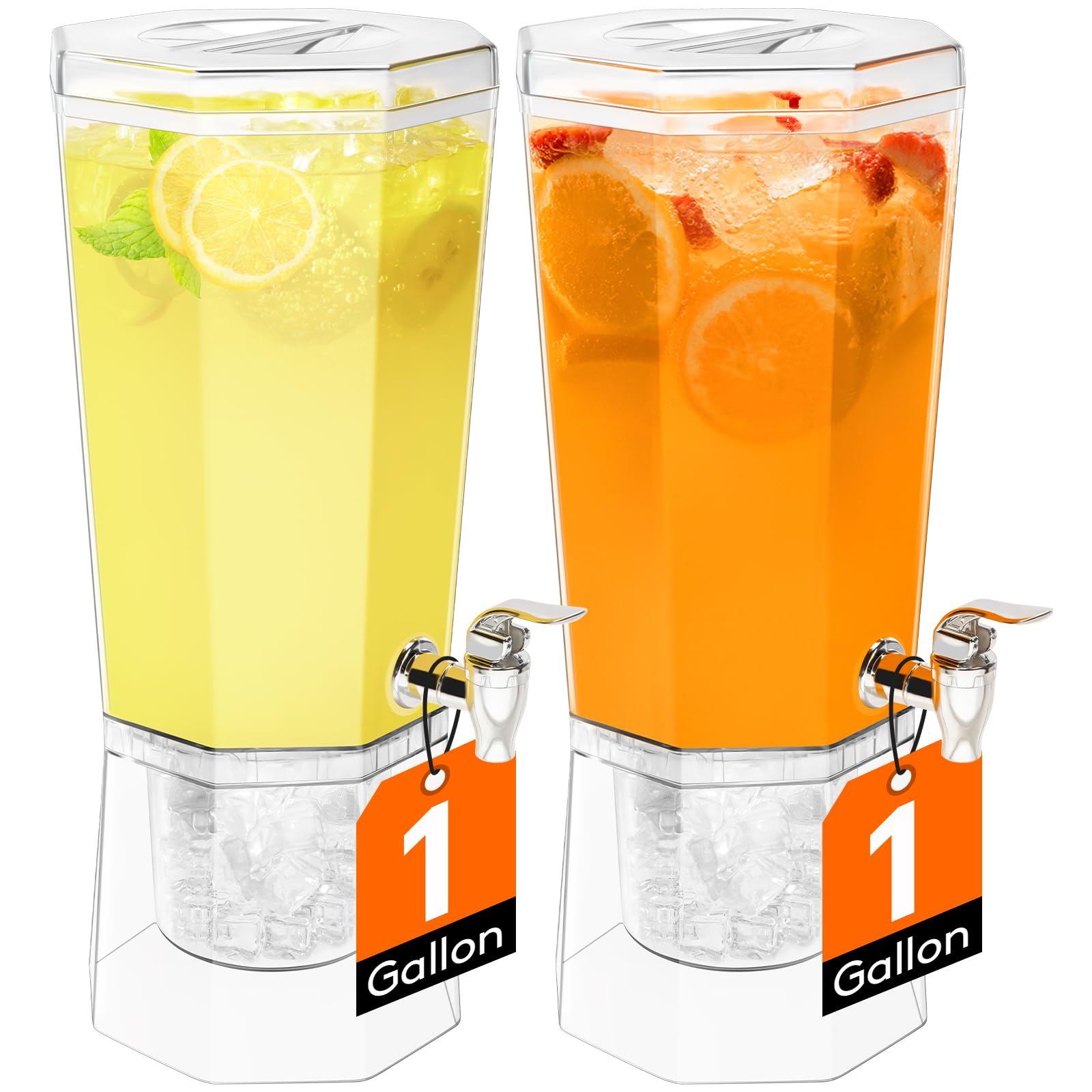 Lifewit dual-gallon drink dispensers with stand set up for party serving