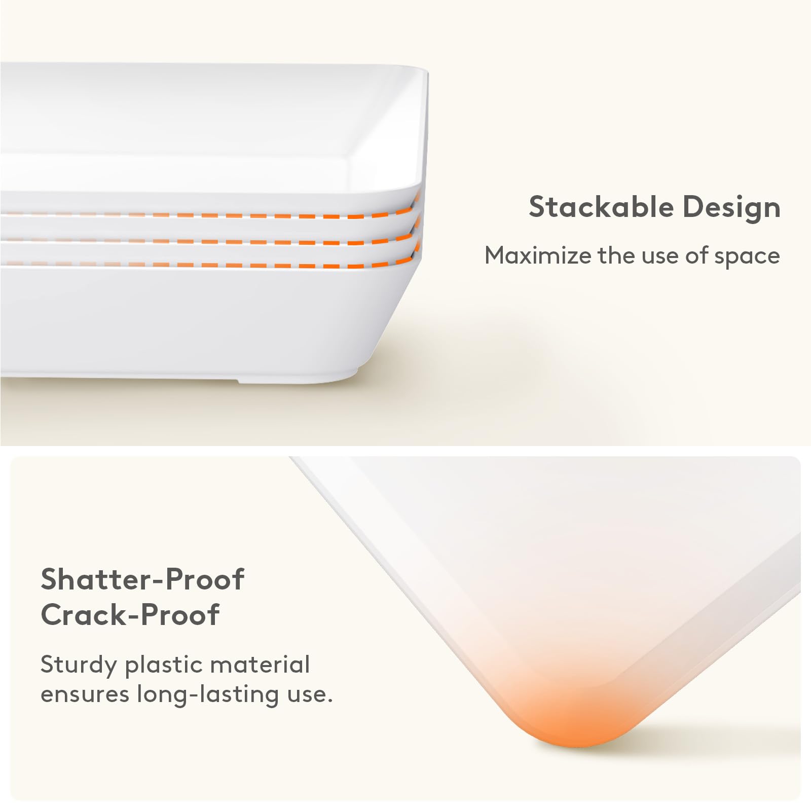 Lifewit easy-clean trays, smooth inner surface for quick cleanup.