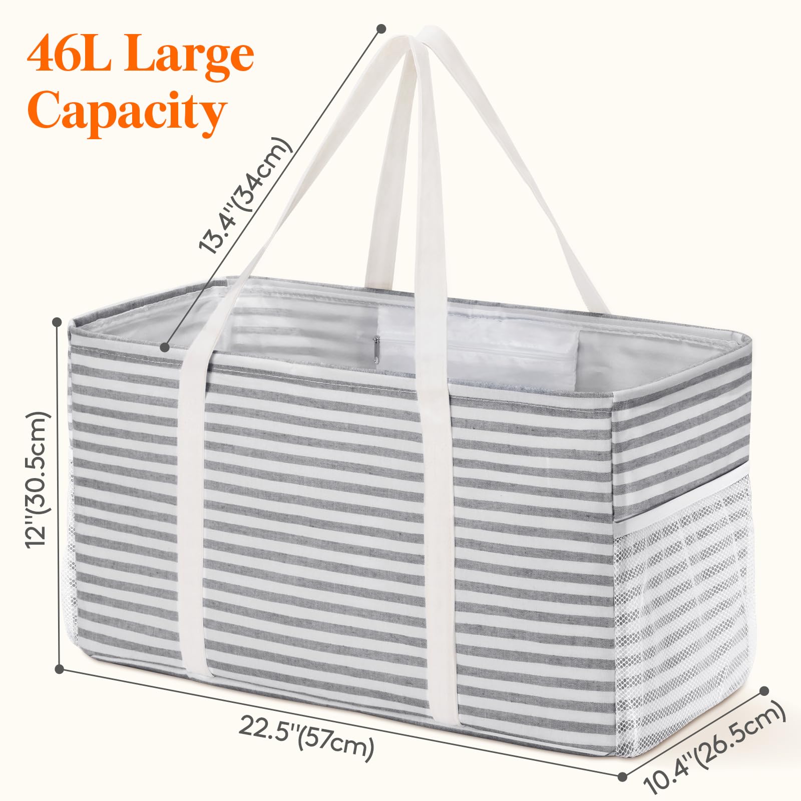 Lifewit tote bag foldable design fits in a drawer for on-the-go storage.