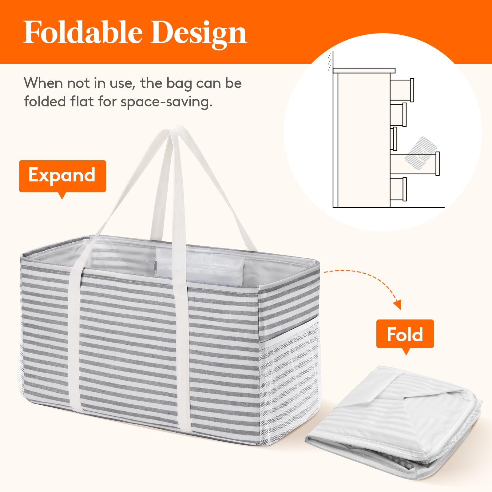 Lifewit tote bag mesh side pocket for small items on the go.