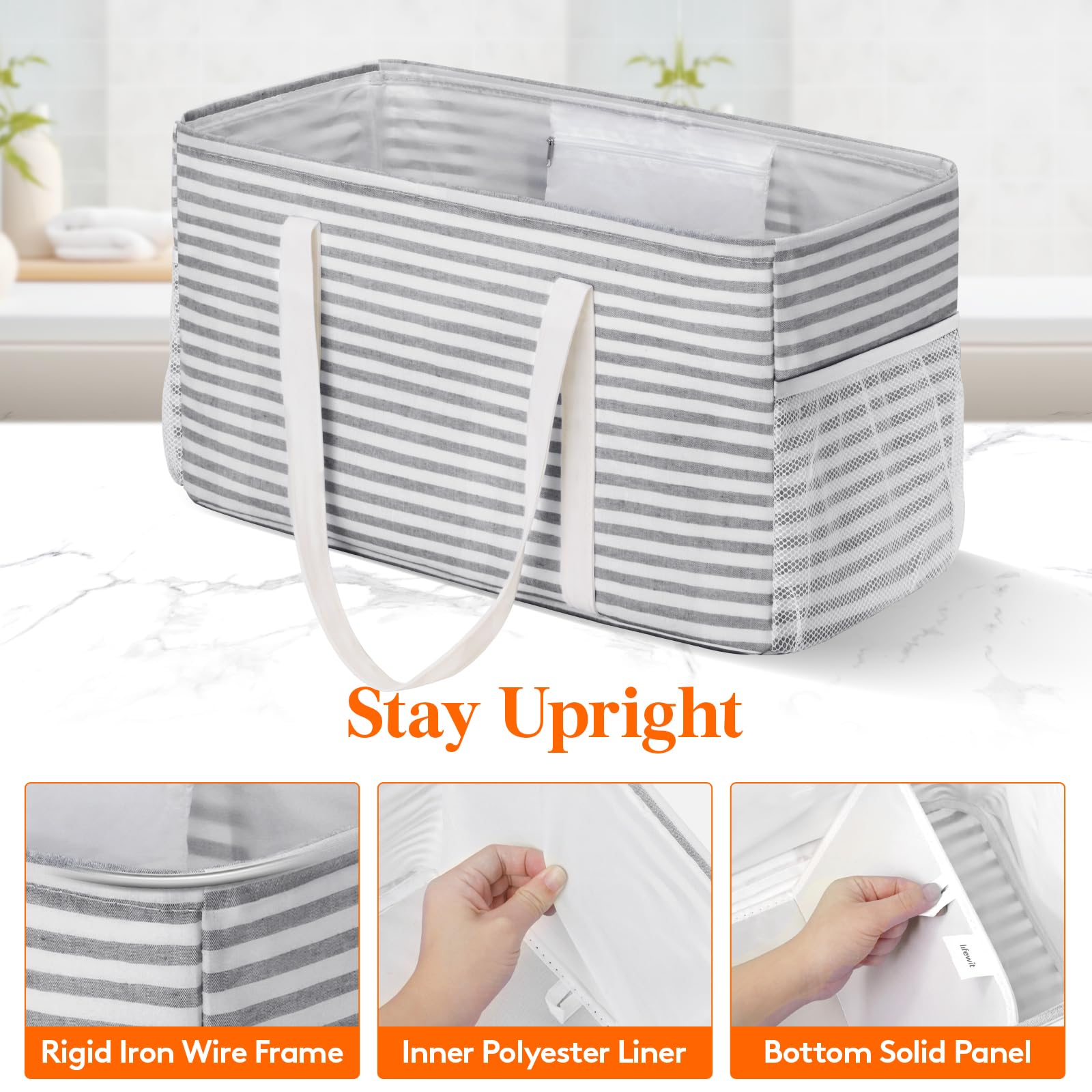 Lifewit tote bag with waterproof coating keeps contents protected on wet days.
