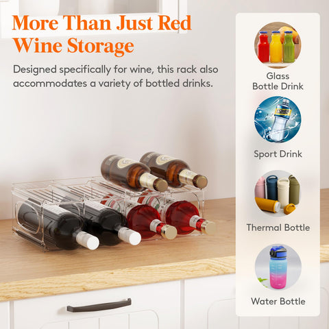Lifewit fridge wine rack clear plastic blends with kitchen decor and easy cleaning