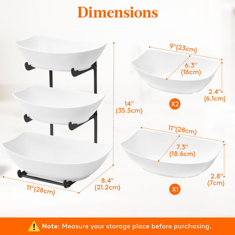 Lifewit fruit bowls on a stand display berries neatly for quick grabbing.