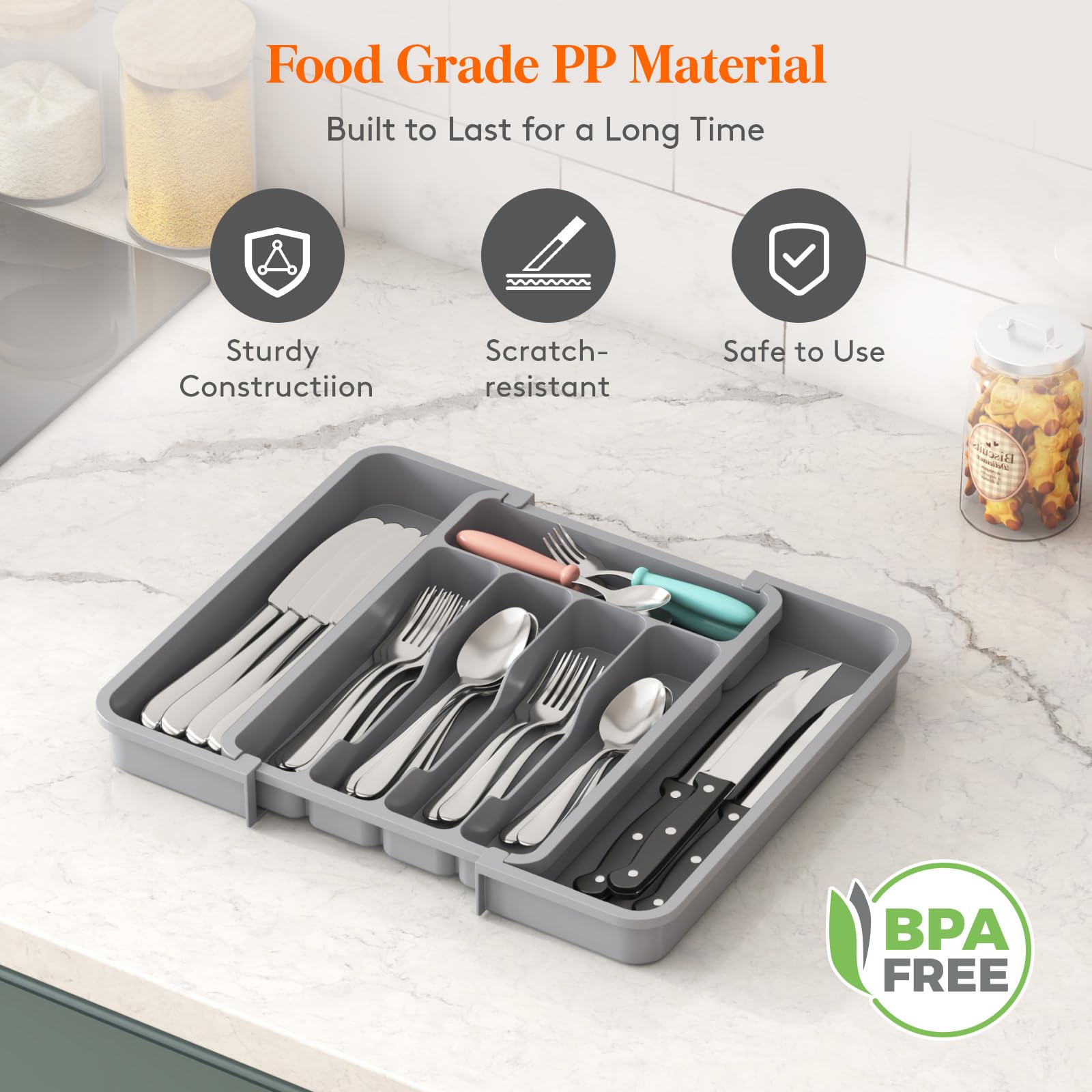 Lifewit groove design provides easy cutlery access in drawers