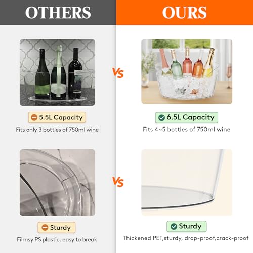 Lifewit portable 6.5L ice bucket enhances party ambience.
