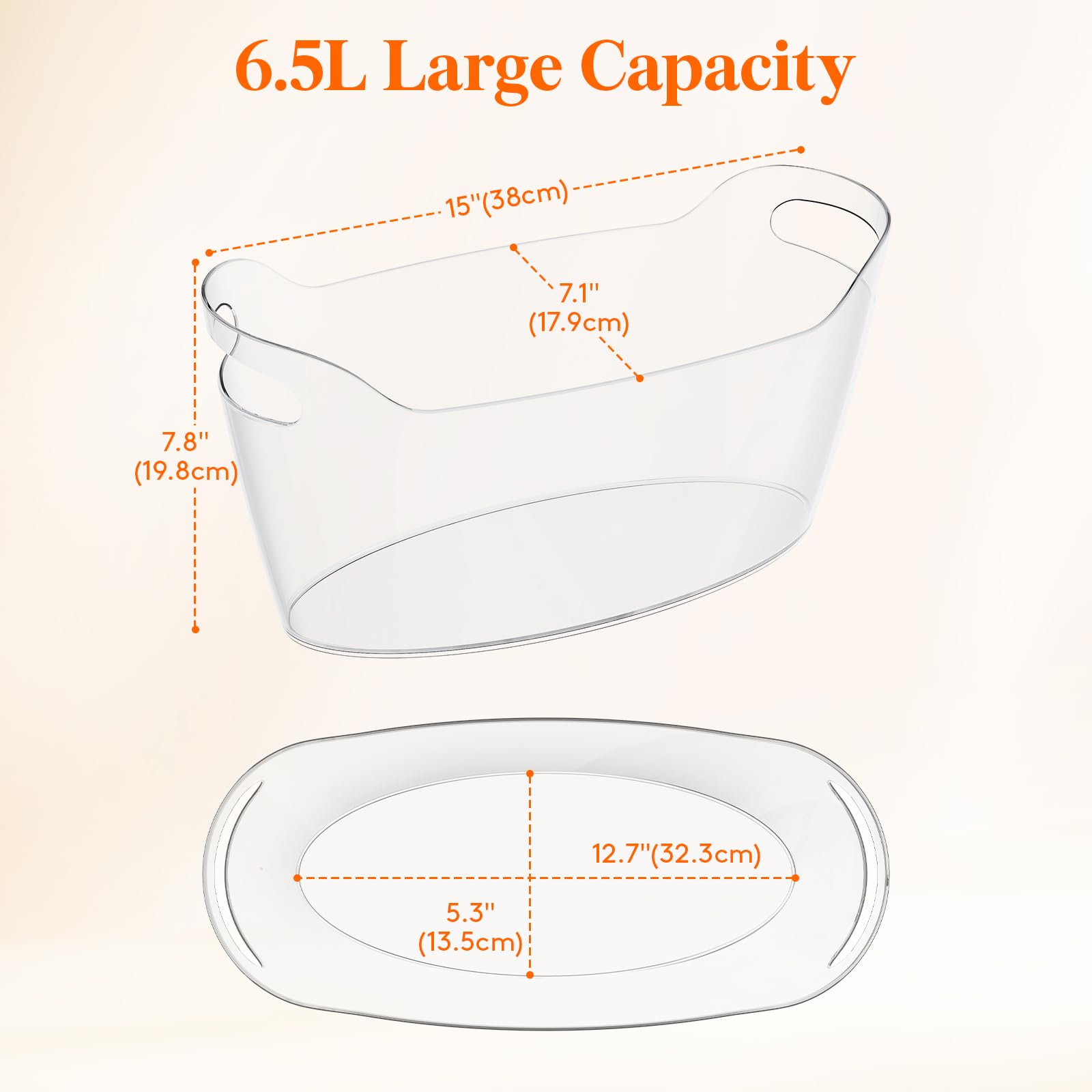 Lifewit 6.5L ice bucket includes scoop for quick ice addition.