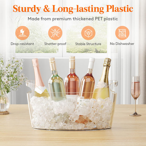 Lifewit ice bucket portable handles make carrying filled tub easy.