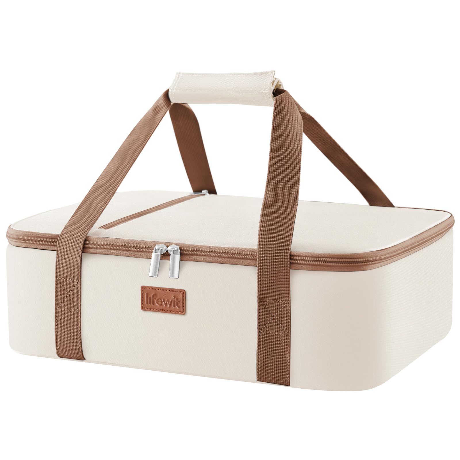 Lifewit insulated casserole carrier outer view, portable and durable for gatherings.