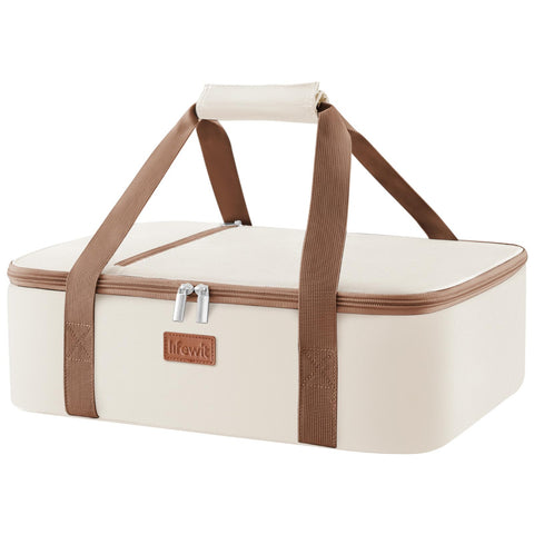 Lifewit insulated casserole carrier outer view, portable and durable for gatherings.