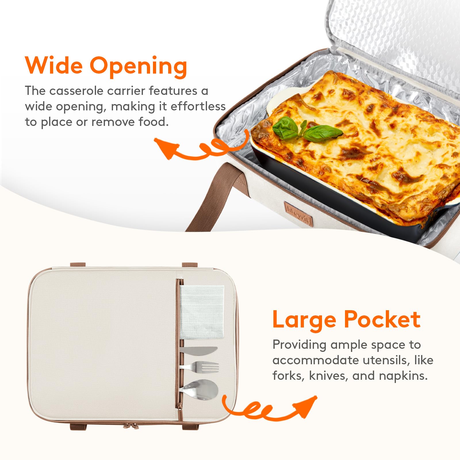 Lifewit carrier's sturdy handles, comfortable grip for carrying to events.