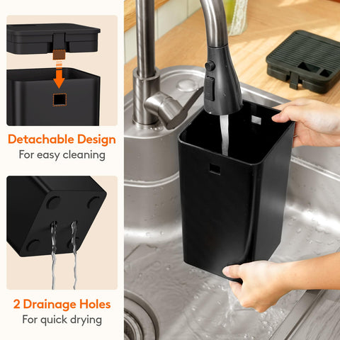 Lifewit Knife Block Extra-Wide Slot accommodates butcher knives securely.
