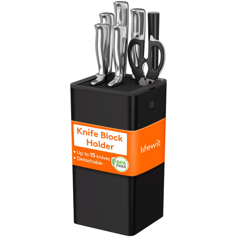 Lifewit Knife Block Without Knives keeps blades organized and accessible.