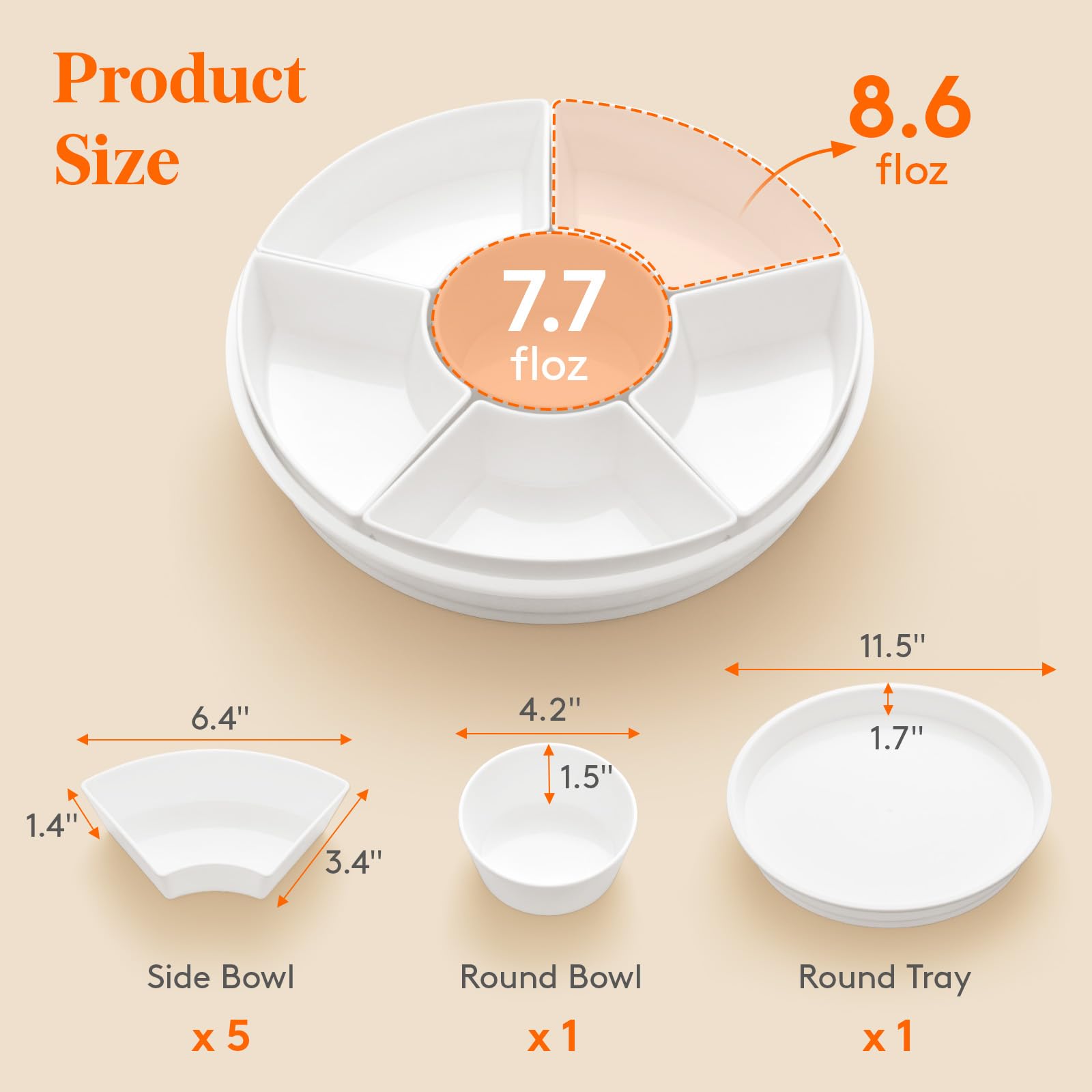 Lifewit large round dish and lazy Susan base offer stable display