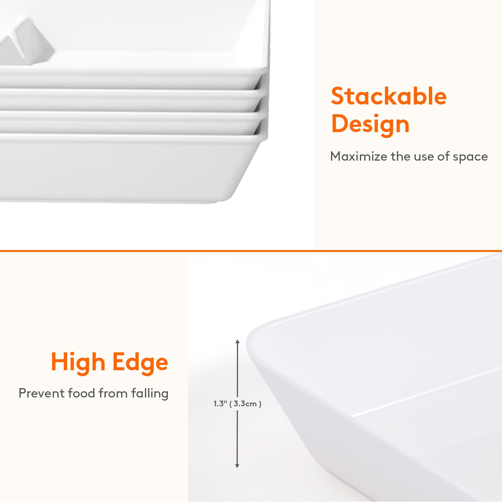 Lifewit lightweight reusable trays, easy to carry and reuse.