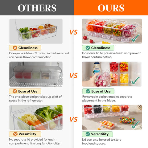 Lifewit lower ice compartment keeps produce fresh.