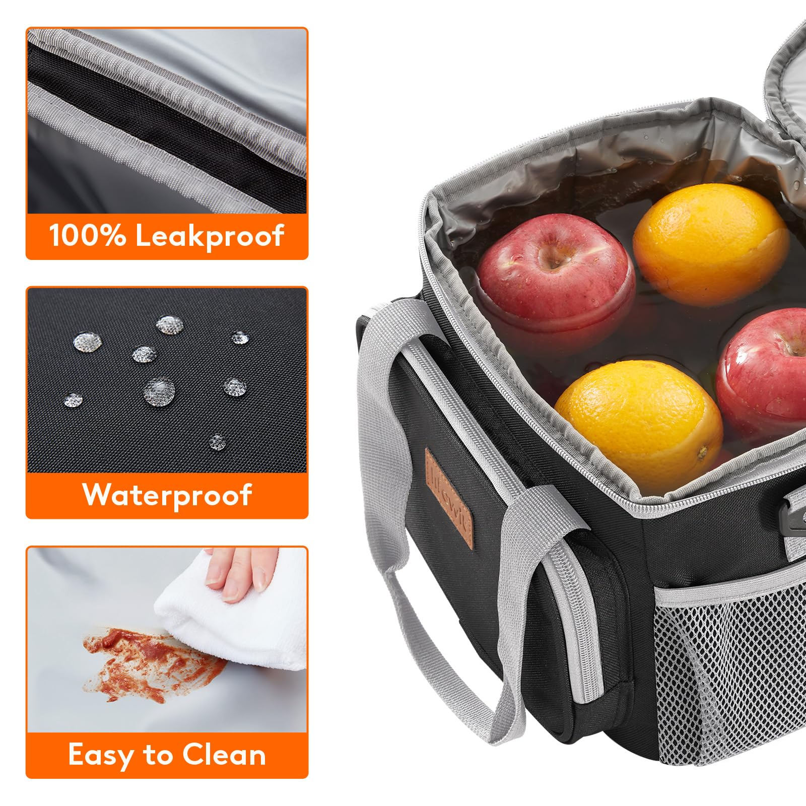 Wide-opening lid and dual zippers simplify packing and access