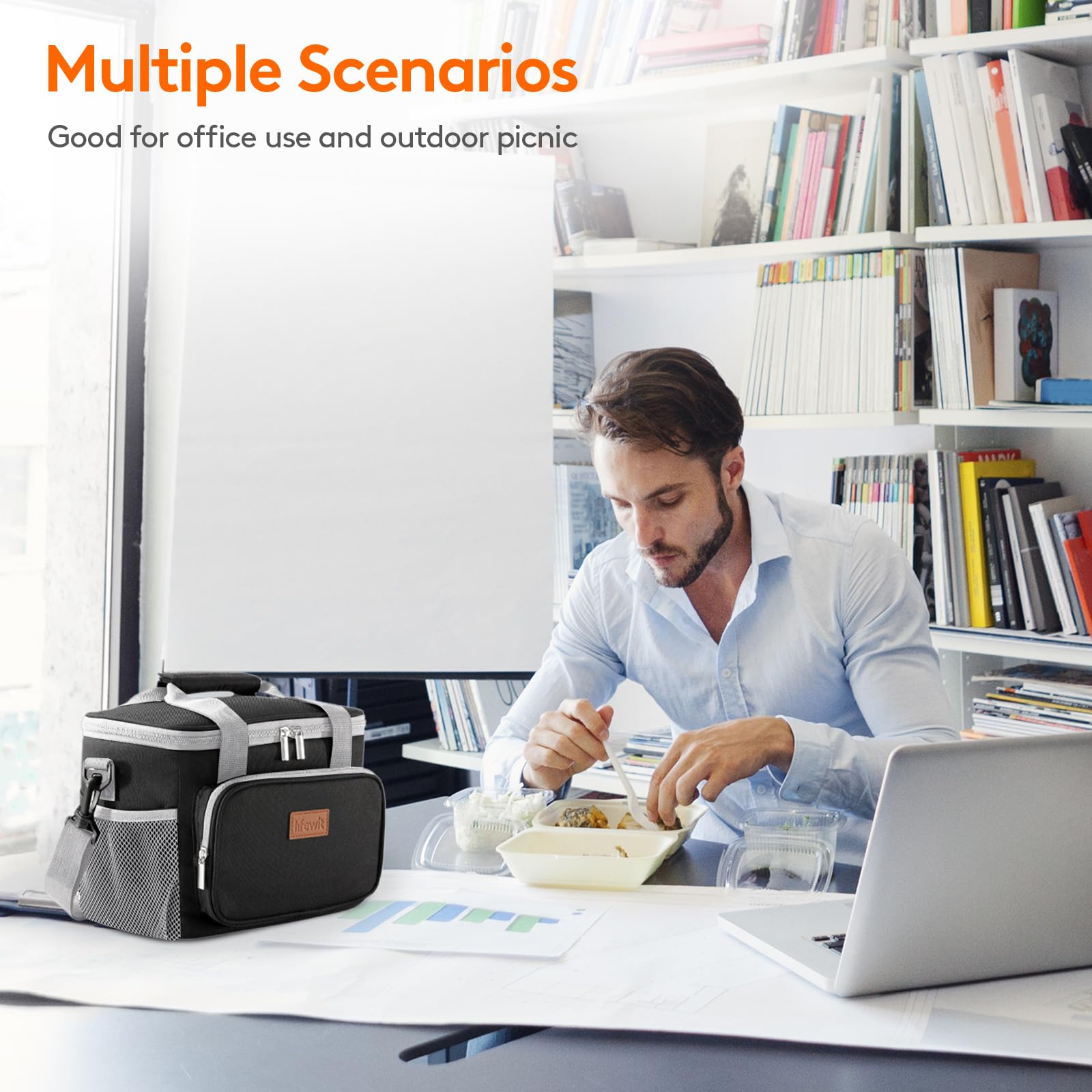 Durable 9L cooler bag suited for office travel or outdoors