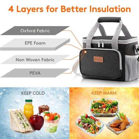 Lifewit lunch bag interior with PEVA liner keeps food fresh