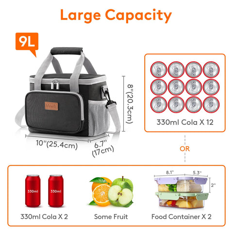 Leakproof 600D fabric and sturdy zipper prevent spills