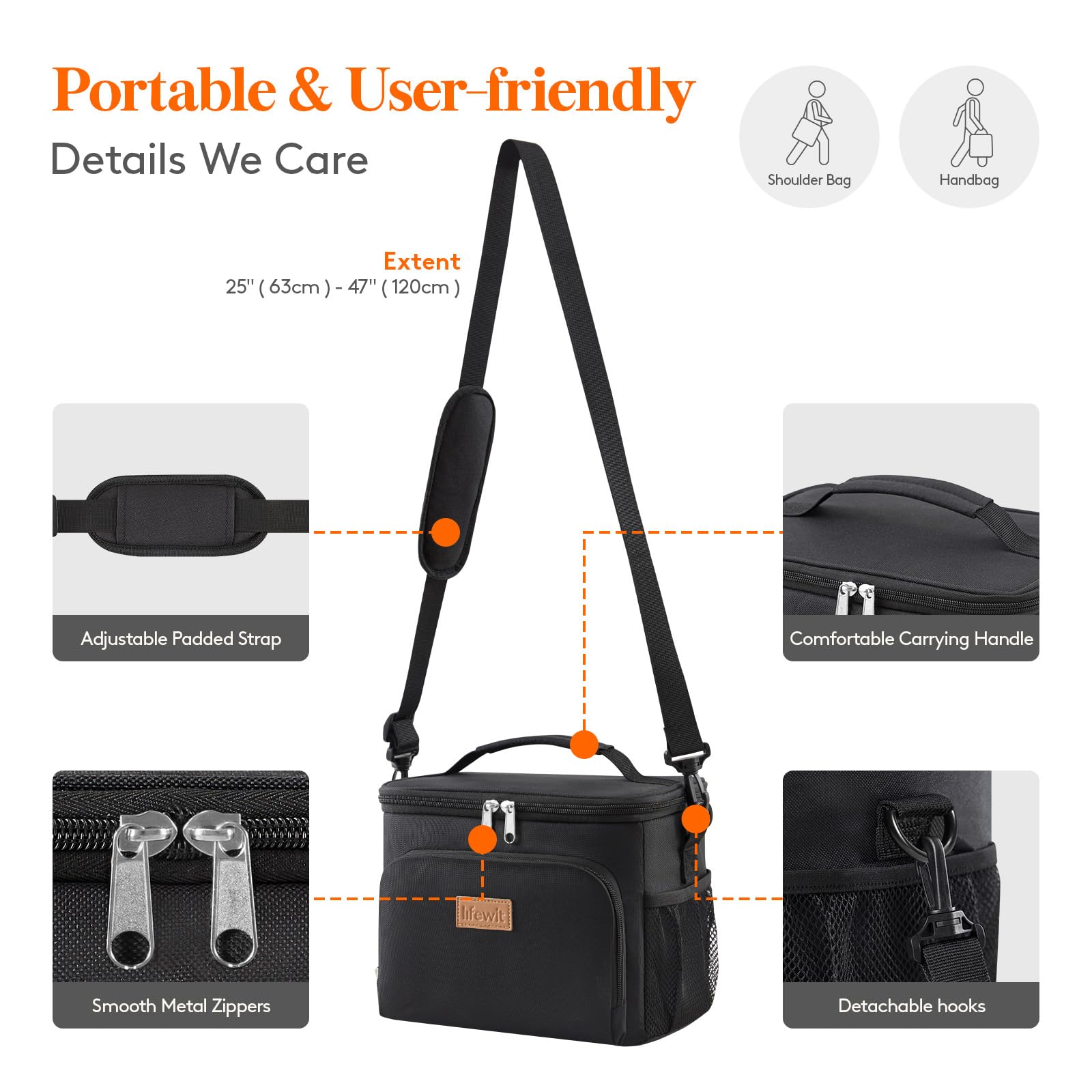 Lifewit lunch bag BPA-free materials ensure safe, durable use