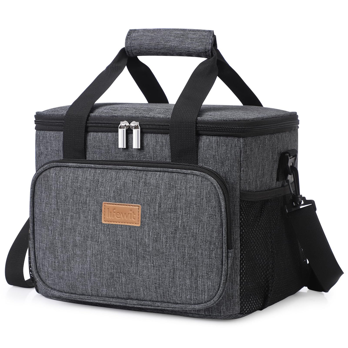 Lifewit large lunch bag open-top shows roomy main compartment for easy meal packing.