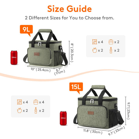Lifewit lunch bag 600D fabric exterior for durability