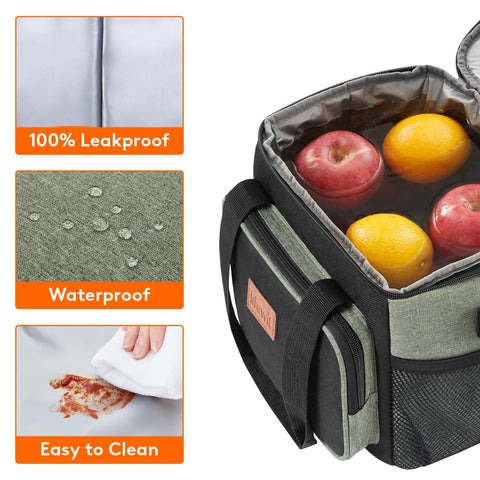 Lifewit 9L capacity interior fits lunch and drinks.