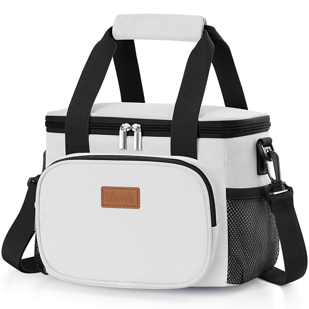 Lifewit medium lunch bag lid open for easy packing and quick access.