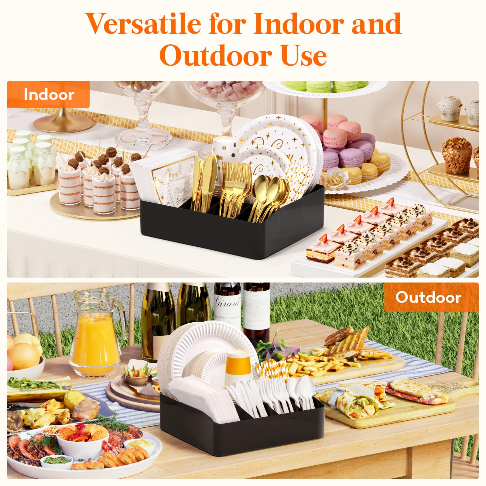 Lifewit outdoor-ready caddy ideal for picnics and barbecues.