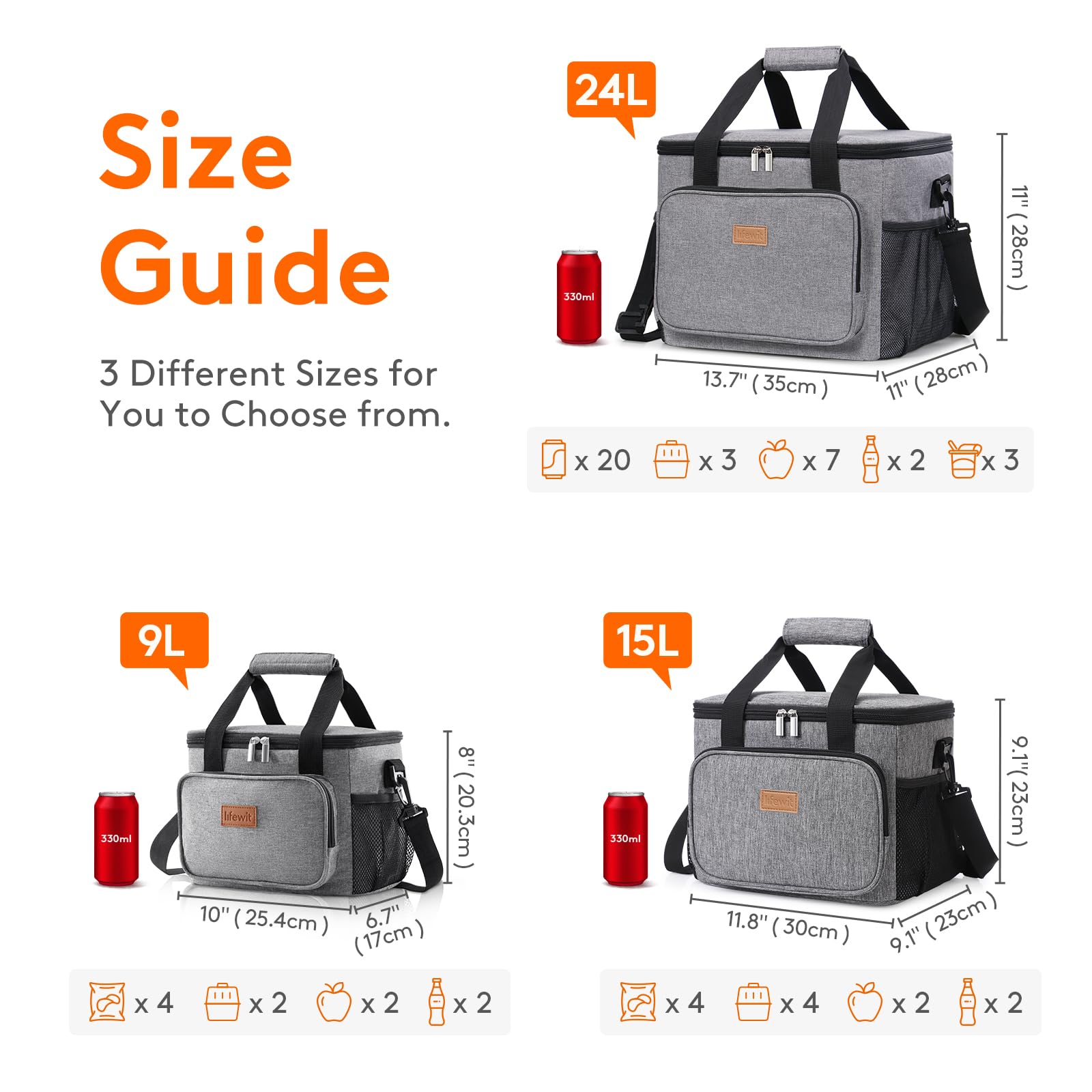Inside view of Lifewit bag with PEVA lining for easy cleaning and food safety