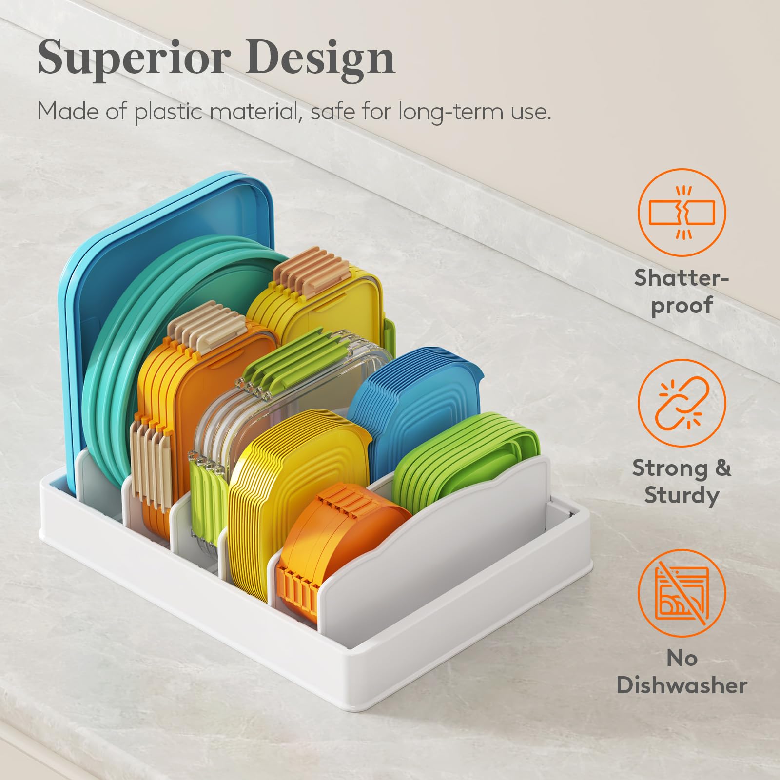 Lifewit plates and bowls storage keeps dishware organized and accessible.