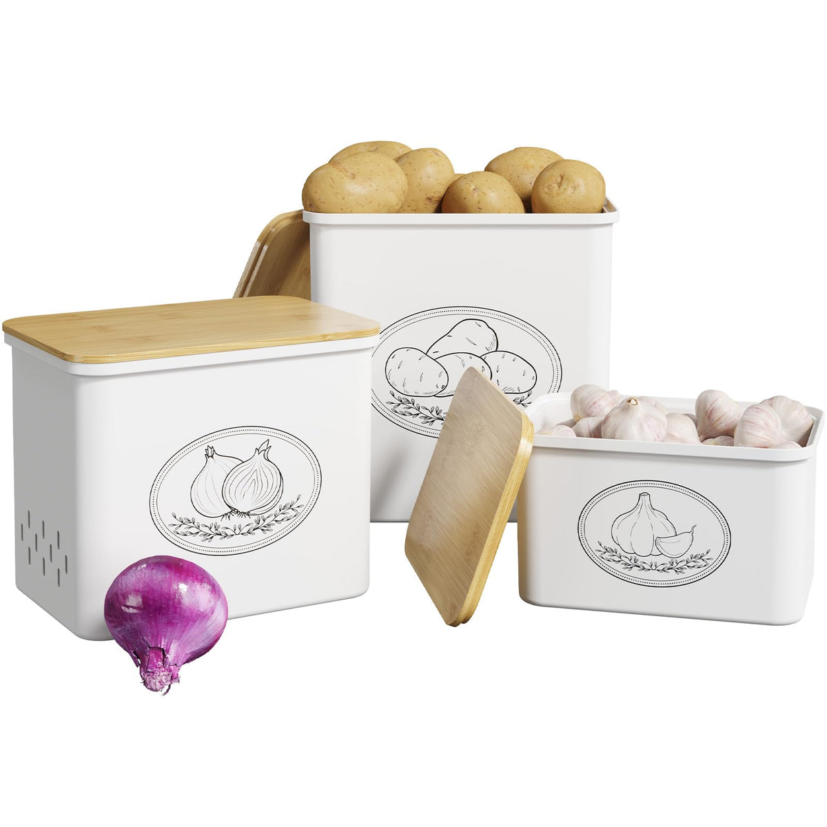 Lifewit potato storage bin, 4.5 kg capacity, keeps potatoes organized and accessible.