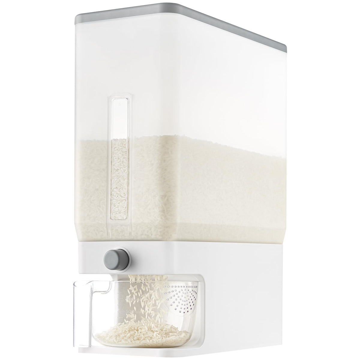 Lifewit rice dispenser with 25lbs capacity keeps pantry organized and rice fresh.