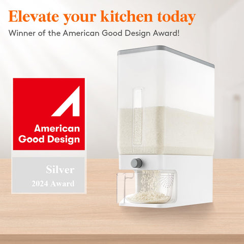 Lifewit rice dispenser sealed lid prevents dust and odors from reaching rice.
