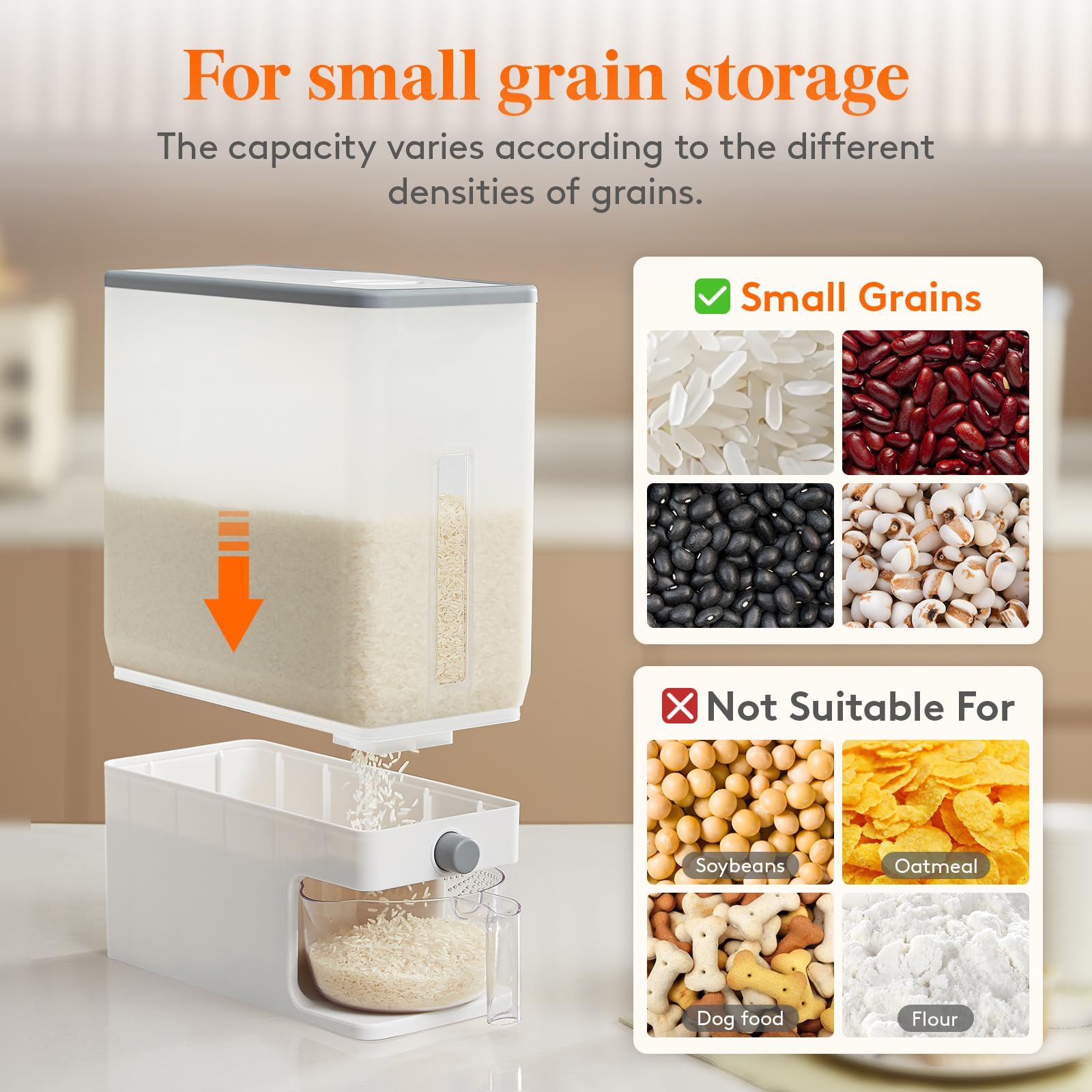 Lifewit transparent scales help you see remaining rice at a glance.