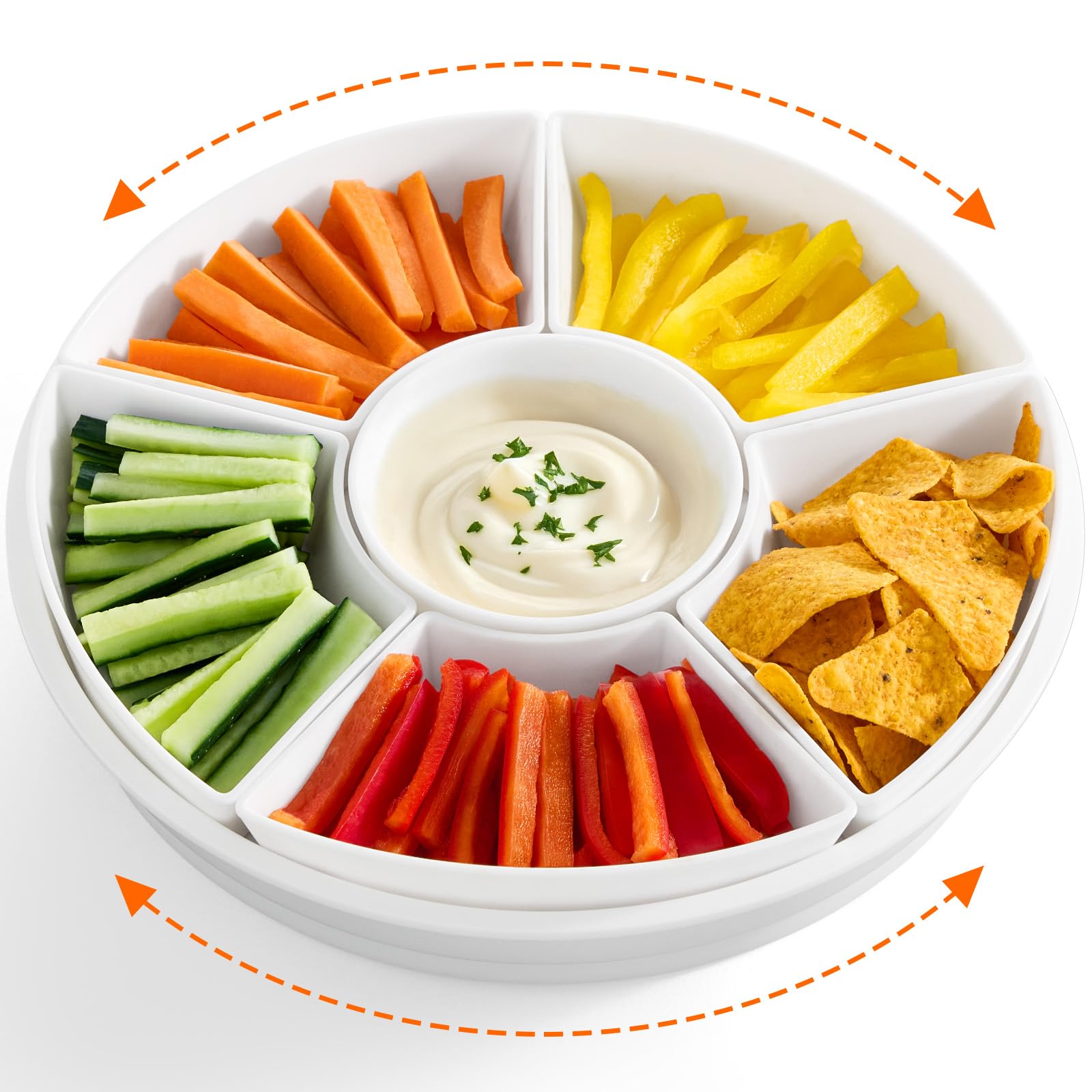 Lifewit rotating divided serving tray with 360° design for easy self-service at parties