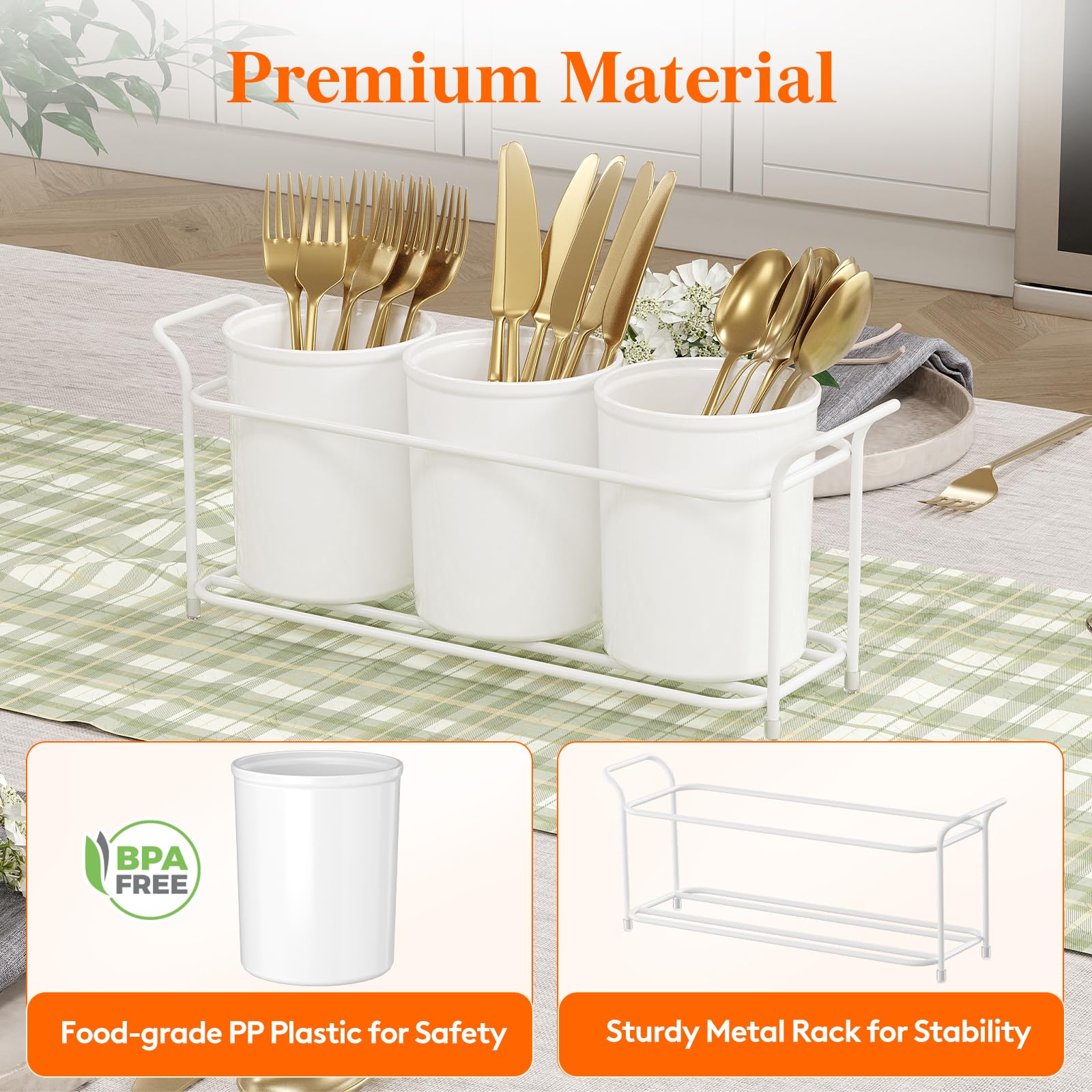 Lifewit vented-base caddy dries utensils quickly after washing.