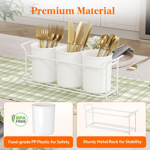 Lifewit vented-base caddy dries utensils quickly after washing.