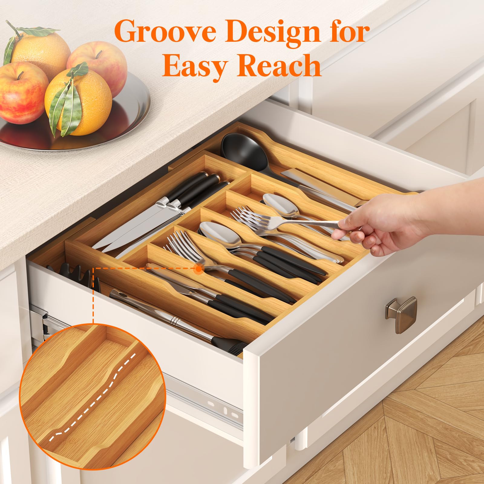 Eight-compartment Lifewit layout for quick utensil identification