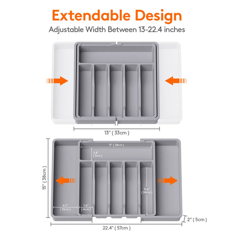 Lifewit organizer compartments separate utensils for tidy access.