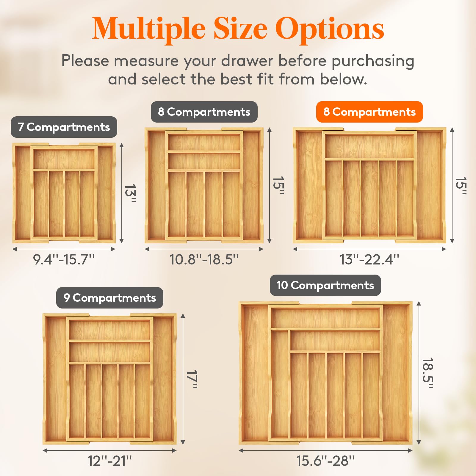 Expandable sides on Lifewit organizer increase storage capacity