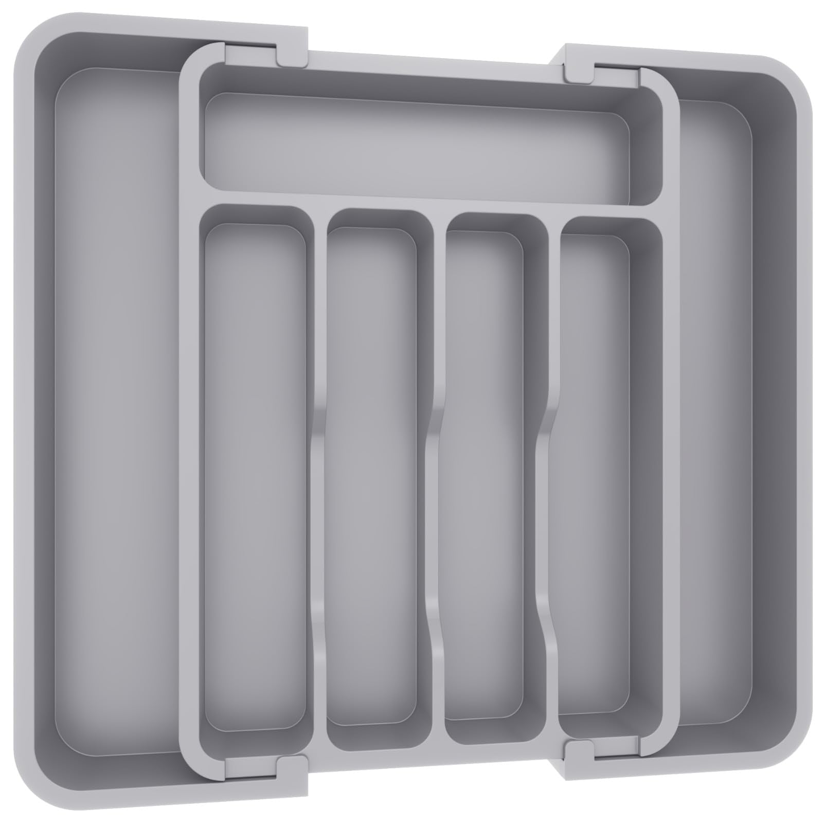 Lifewit expandable silverware drawer organizer shown extended for maximum capacity