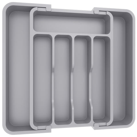 Lifewit expandable silverware drawer organizer shown extended for maximum capacity