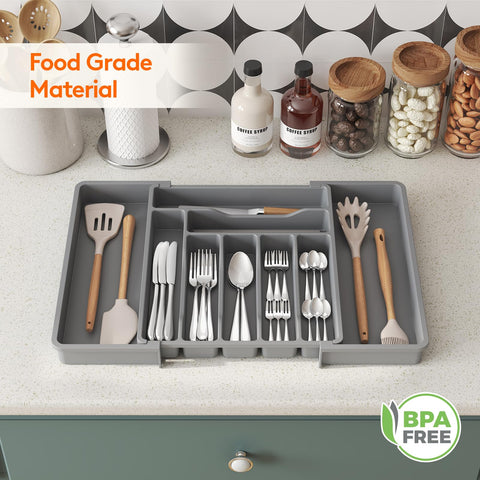 Lifewit gray plastic organizer complements modern kitchens and everyday use.