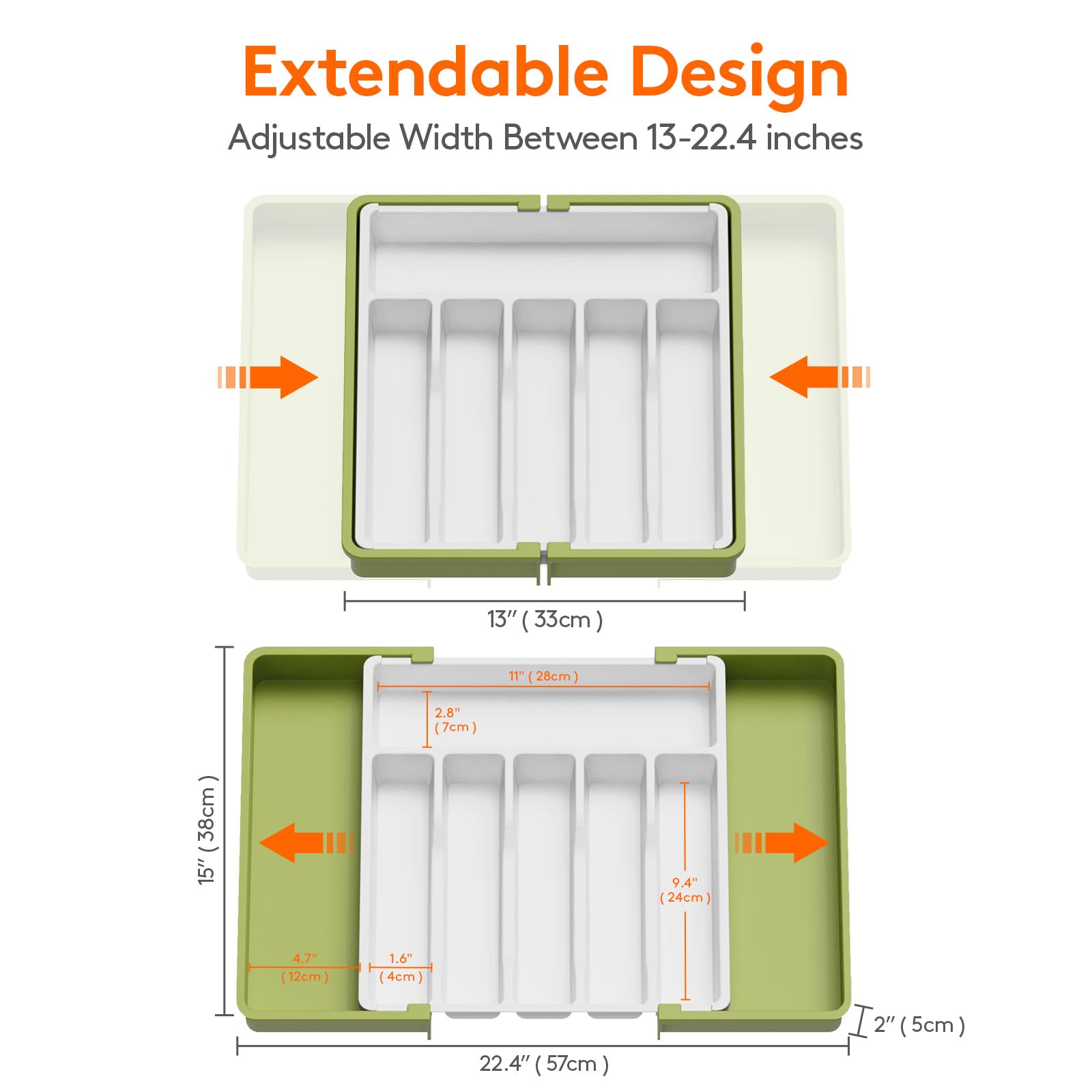 Lifewit full-width setup offers spacious, organized drawer space.