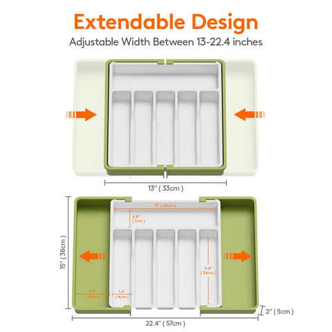 Lifewit full-width setup offers spacious, organized drawer space.