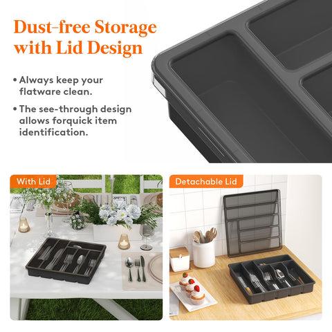 Lifewit six-compartment organizer showing knife and utensil slots for order.