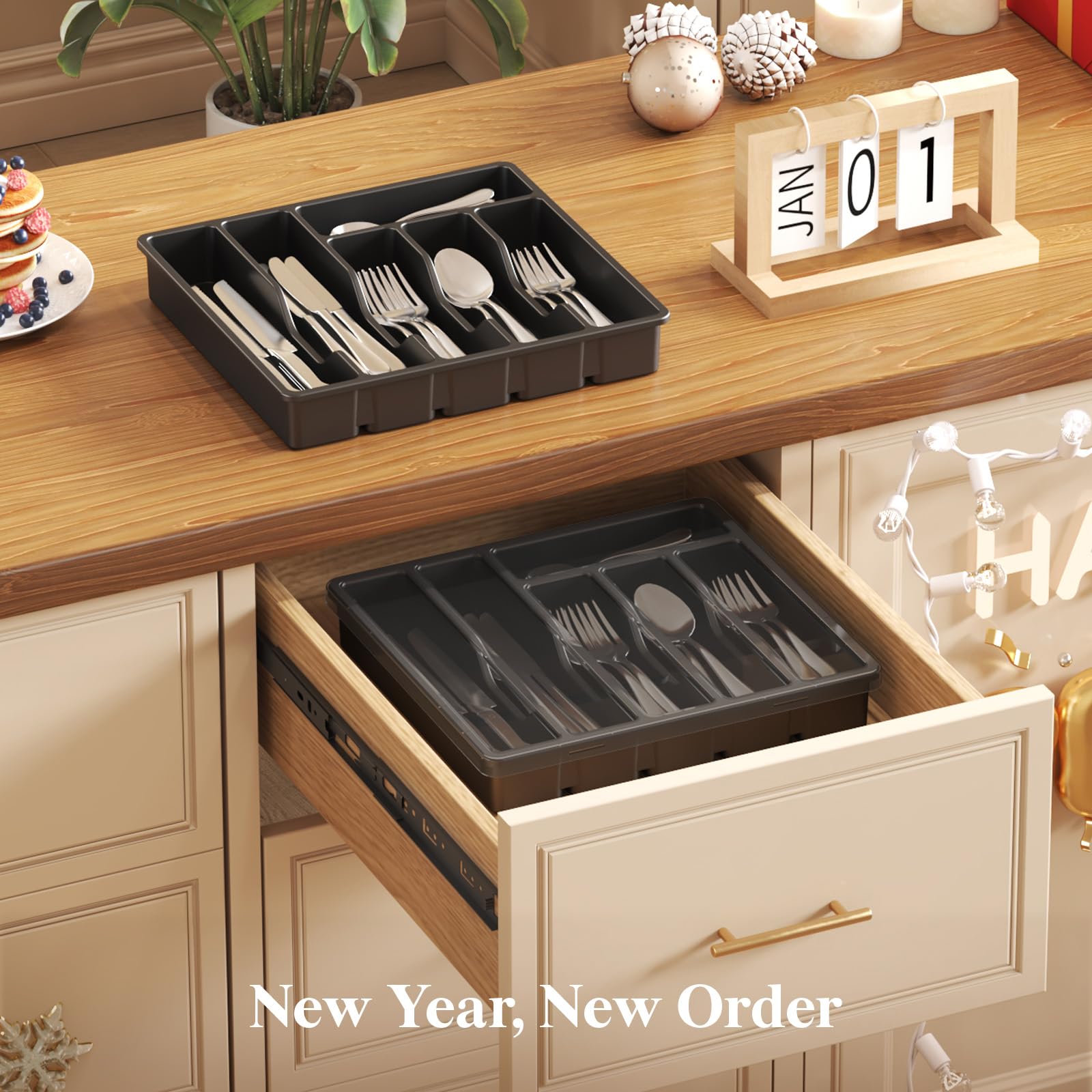 Lifewit BPA-free, food-grade PP material keeps utensils safe.