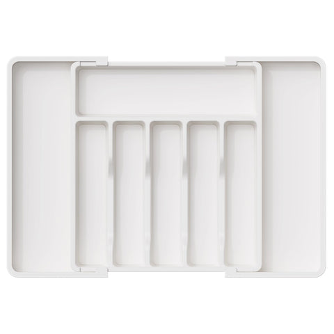 Lifewit silverware organizer folded in a drawer keeps utensils neatly aligned.