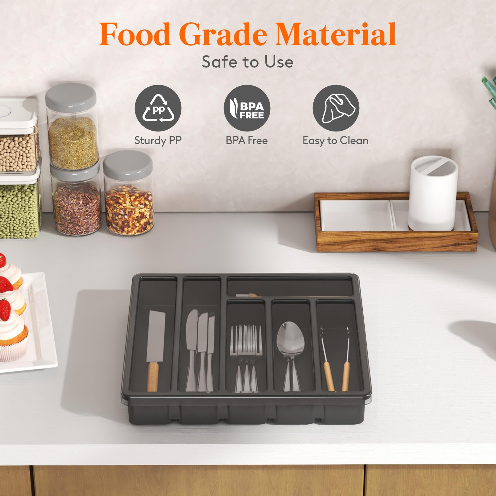 Lifewit groove-design prevents rummaging and speeds utensil retrieval.